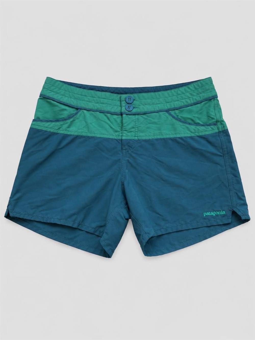 Patagonia Women's Two-Tone Teal and Sea Green Athletic Shorts